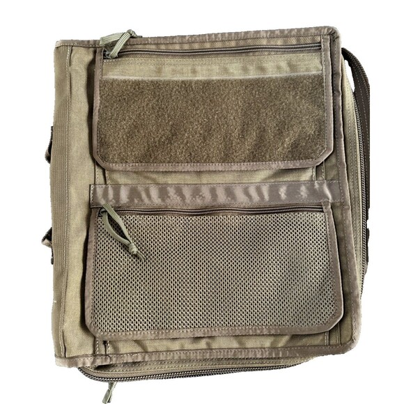 Tactical Notebook Cover with Zip Closure Large Sz  13" x 14" Army Green Pockets - Picture 1 of 7